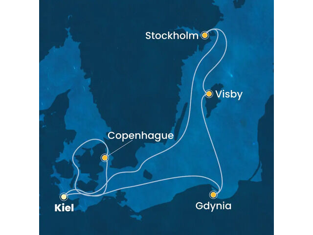 Allemagne, Danemark, Pologne, Suède à bord du Costa Diadema
