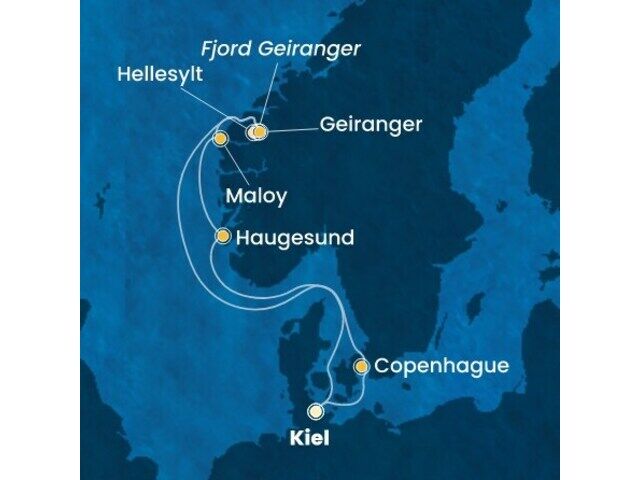 Allemagne, Danemark, Norvège à bord du Costa Diadema