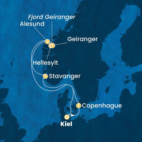 Allemagne, Danemark, Norvège à bord du Costa Diadema