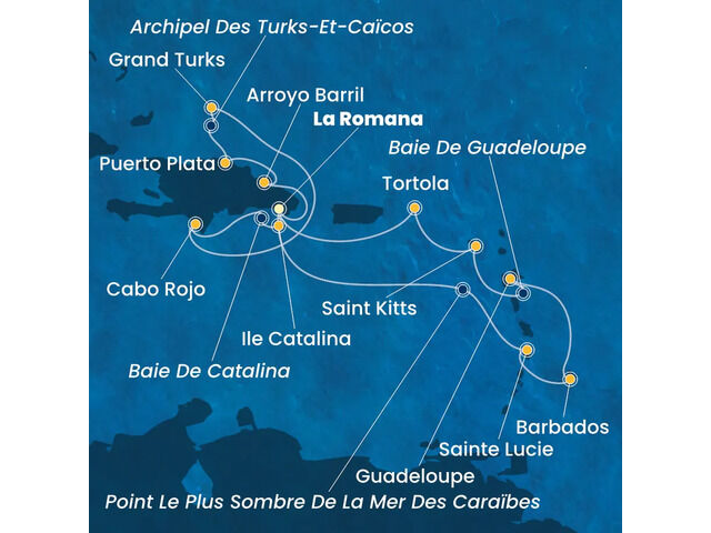 Rép.Dominicaine, Turks et Caicos, Antilles, Iles Vierges à bord du Costa Fascinosa