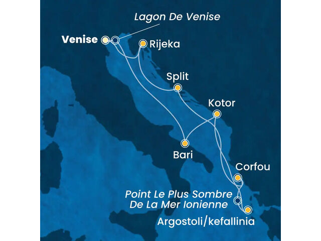 Italie, Montenegro, Grèce, Croatie à bord du Costa Deliziosa