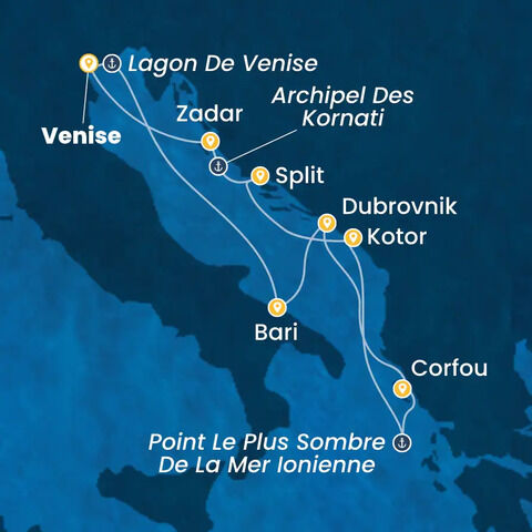 Italie, Croatie, Grèce, Montenegro à bord du Costa Deliziosa