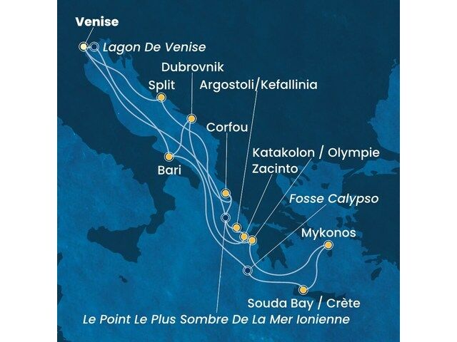 Italie, Grèce, Croatie à bord du Costa Deliziosa
- 1