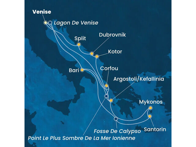 Italie, Grèce, Montenegro, Croatie à bord du Costa Deliziosa