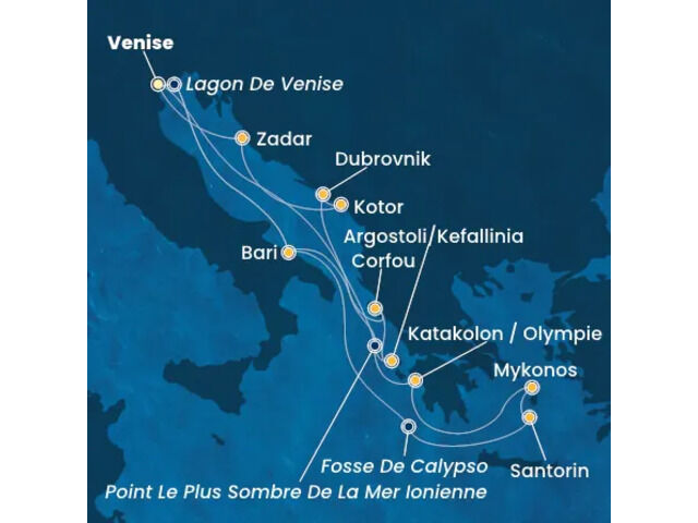 Italie, Grèce, Croatie, Montenegro à bord du Costa Deliziosa
- 1