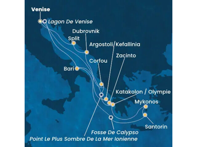 Italie, Grèce, Croatie à bord du Costa Deliziosa
- 1