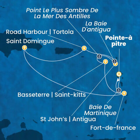 Antilles, Iles Vierges à bord du Costa Favolosa