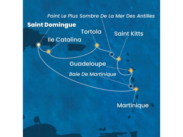 Antilles, Iles Vierges, Rép.Dominicaine à bord du Costa Favolosa