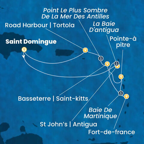 Antilles, Iles Vierges à bord du Costa Favolosa