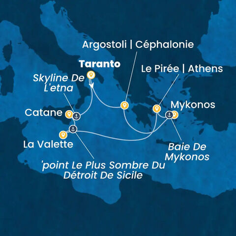 Grèce, Malte, Italie à bord du Costa Fascinosa