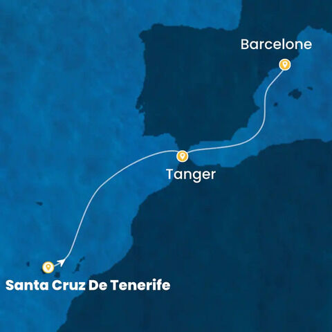 Canaries, Maroc, Espagne à bord du Costa Smeralda
