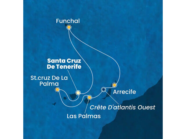 Canaries, Madère, Espagne à bord du Costa Smeralda