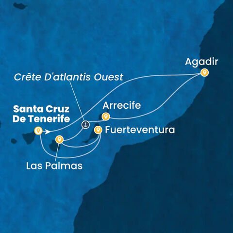 Canaries, Maroc, Espagne à bord du Costa Smeralda